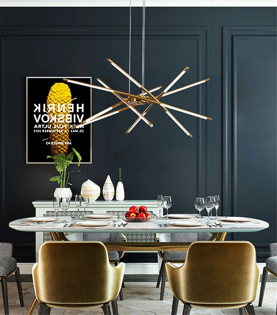 Contemporary LED Spoke Pendant Light Fixture  Seus Lighting