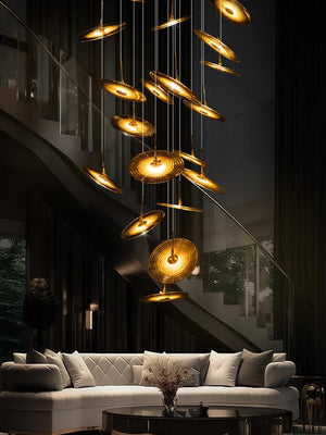 Coren Multi Glass Pendant Chandelier  Seus Lighting
