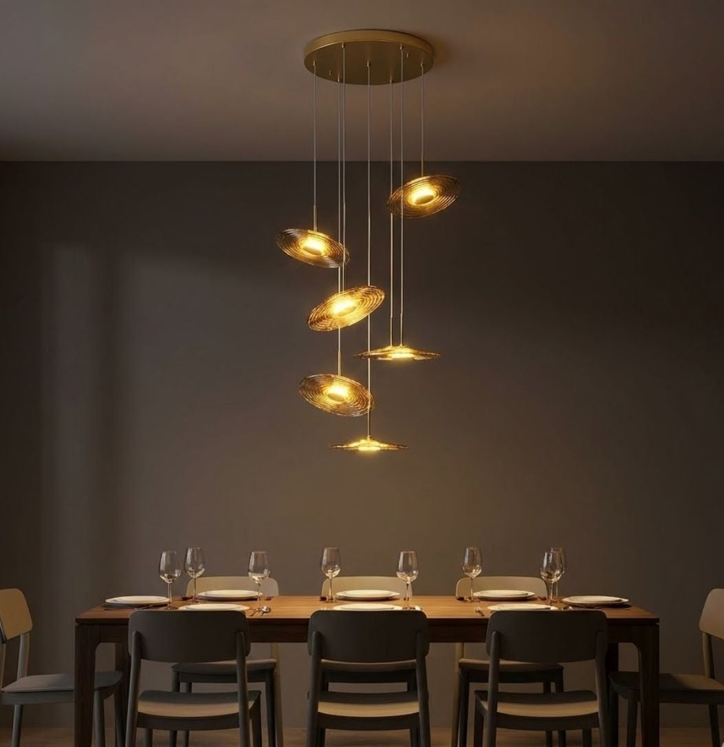 Coren Multi Glass Pendant Chandelier  Seus Lighting