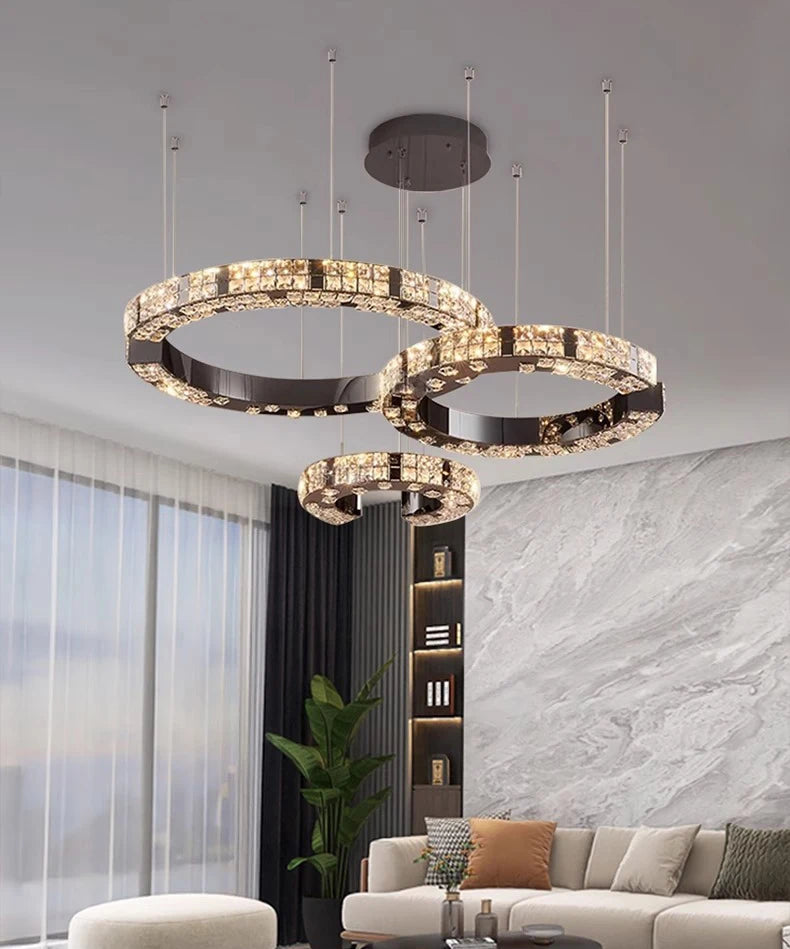 Cosmo Luxury Circle Crystal Chandelier  Seus Lighting