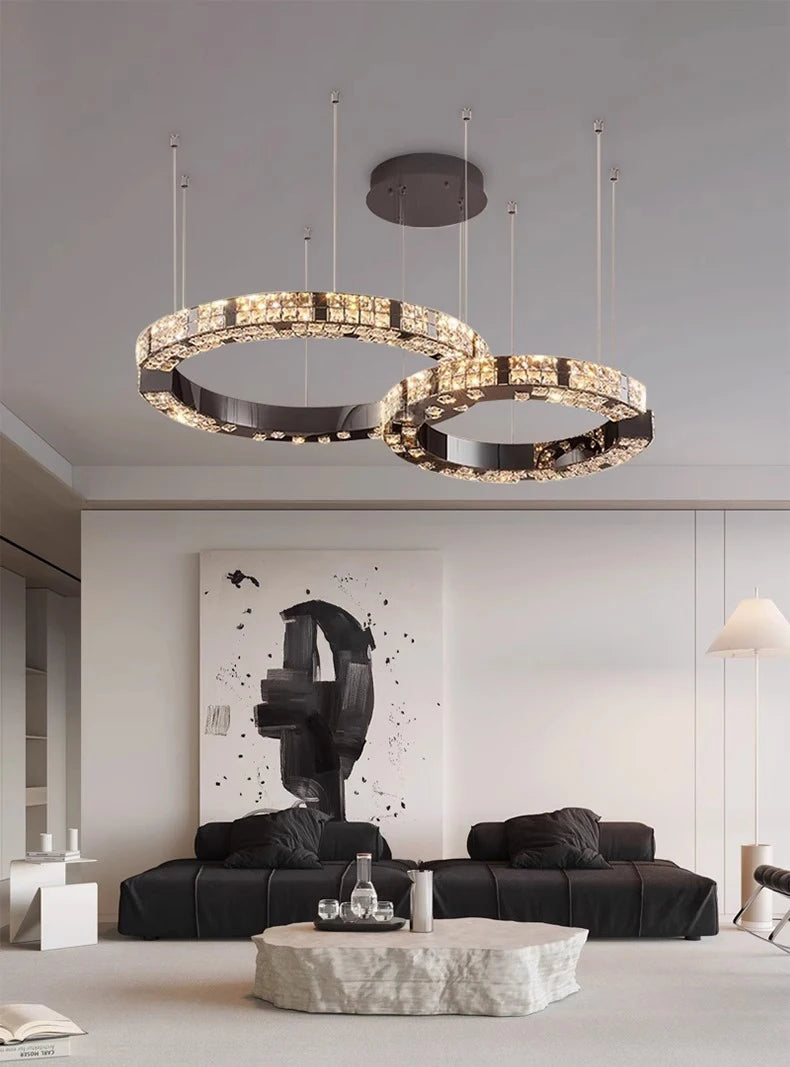 Cosmo Luxury Circle Crystal Chandelier  Seus Lighting