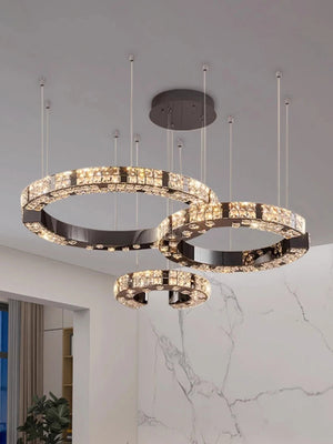 Cosmo Luxury Circle Crystal Chandelier  Seus Lighting