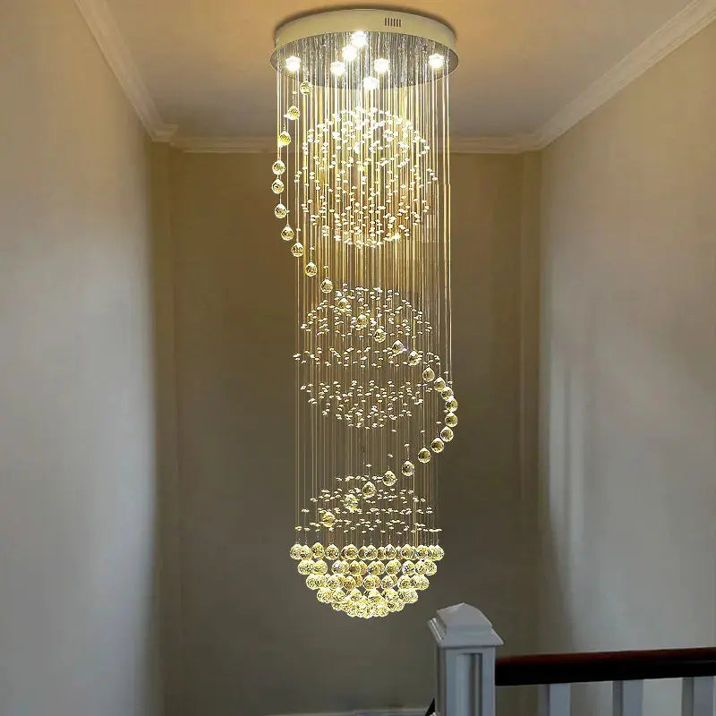 Crystal High Ceiling Stairwell Lighting  Seus Lighting