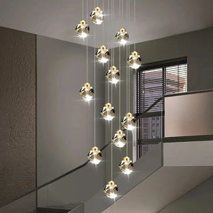 Crystal Modern Pendant Light for Staircase  Seus Lighting