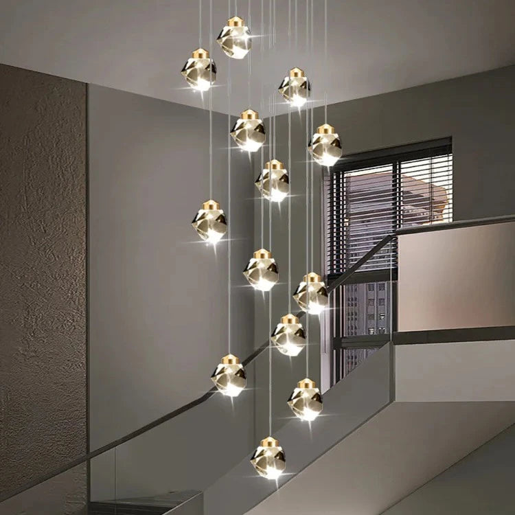 Crystal Modern Pendant Light for Staircase  Seus Lighting