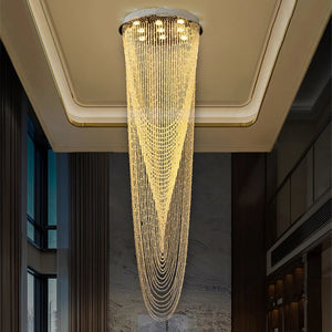 Crystal Tassel Chandelier for Staircase & Foyer  Seus Lighting