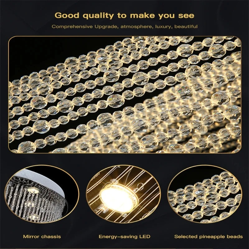 Crystal Tassel Chandelier for Staircase & Foyer  Seus Lighting