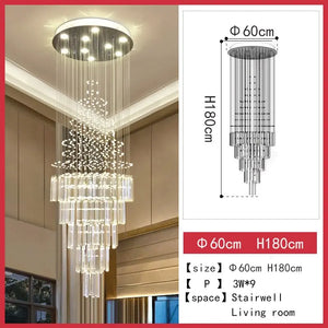 Delphine High Ceiling Living Room Lighting 60CMx180CMchangeable Seus Lighting