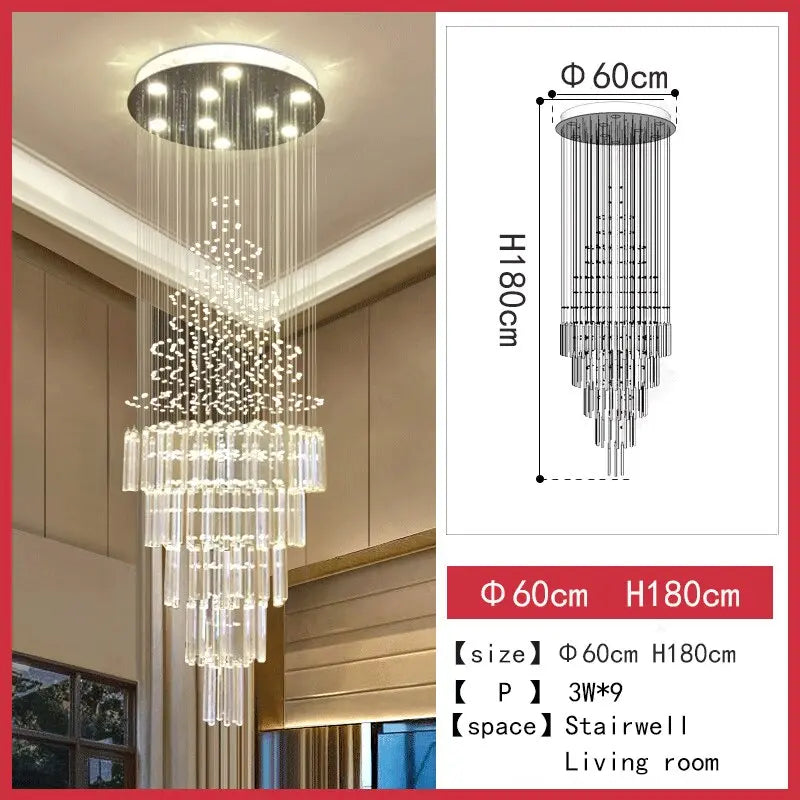 Delphine High Ceiling Living Room Lighting 60CMx180CMchangeable Seus Lighting