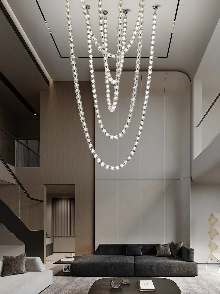 Dreon Large Crystal Chain Chandelier  Seus Lighting