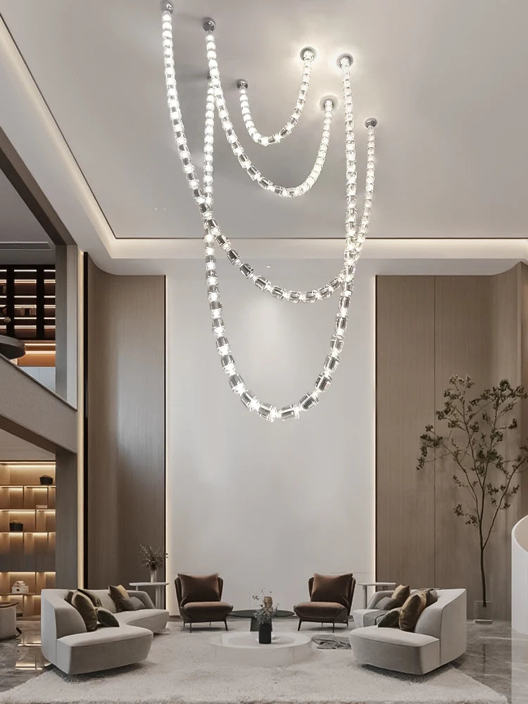 Dreon Large Crystal Chain Chandelier  Seus Lighting