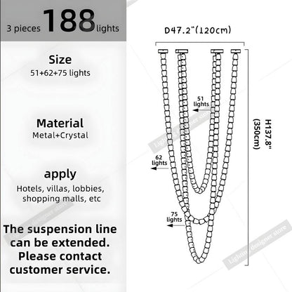 Dreon Large Crystal Chain Chandelier  Seus Lighting