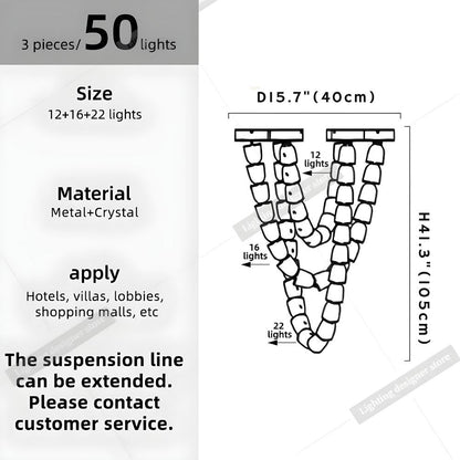 Dreon Large Crystal Chain Chandelier  Seus Lighting