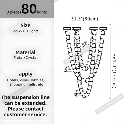 Dreon Large Crystal Chain Chandelier  Seus Lighting