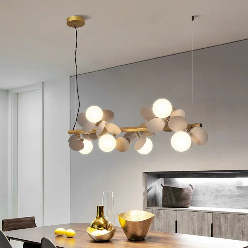 Eli Glass Globes Linear Chandelier For Dining Room  Seus Lighting