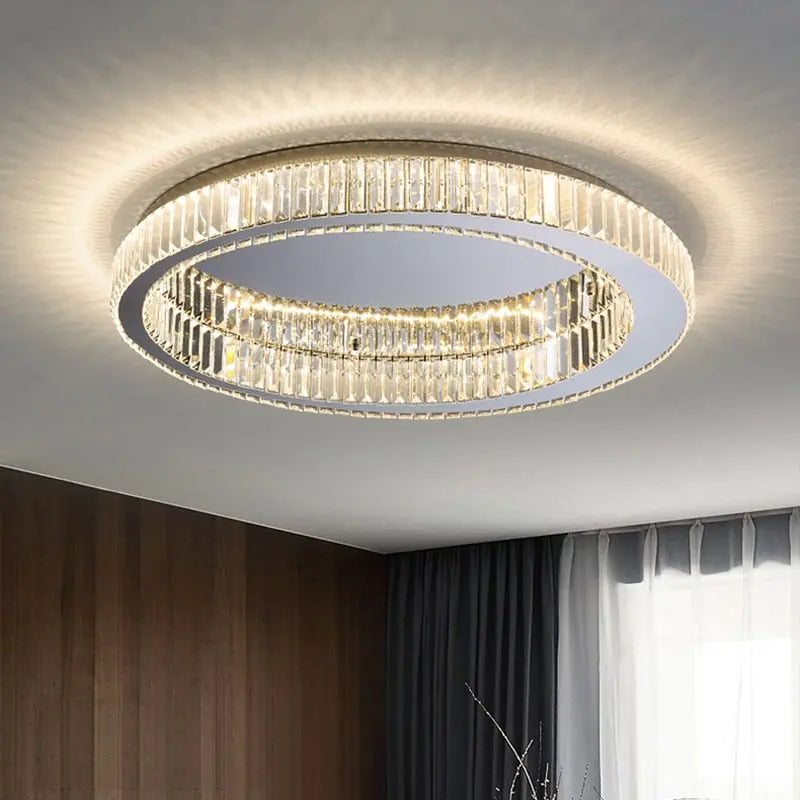 Elizza Flush Mount Crystal Chandelier Seus Lighting