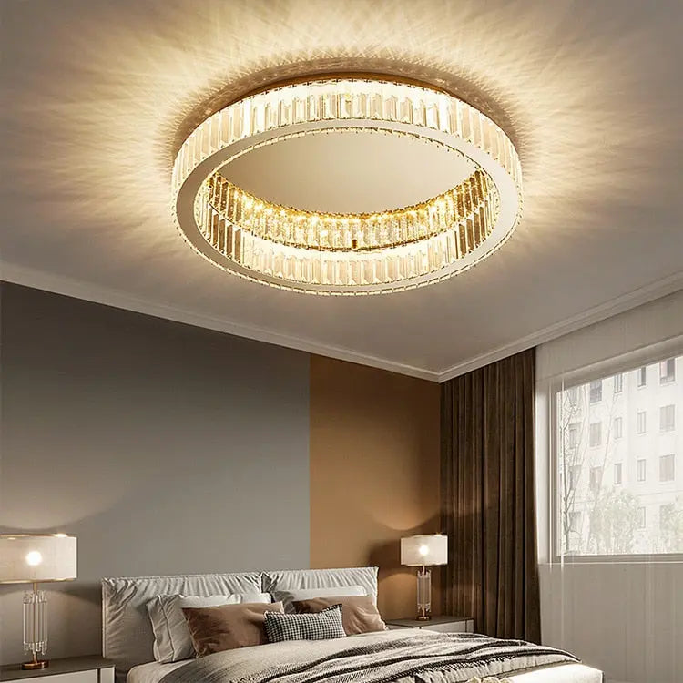 Elizza Flush Mount Crystal Chandelier Seus Lighting