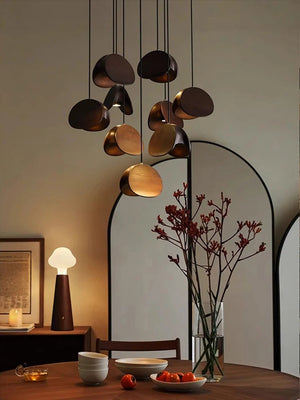 Elor Contemporary Wood Multi Light Pendant  Seus Lighting