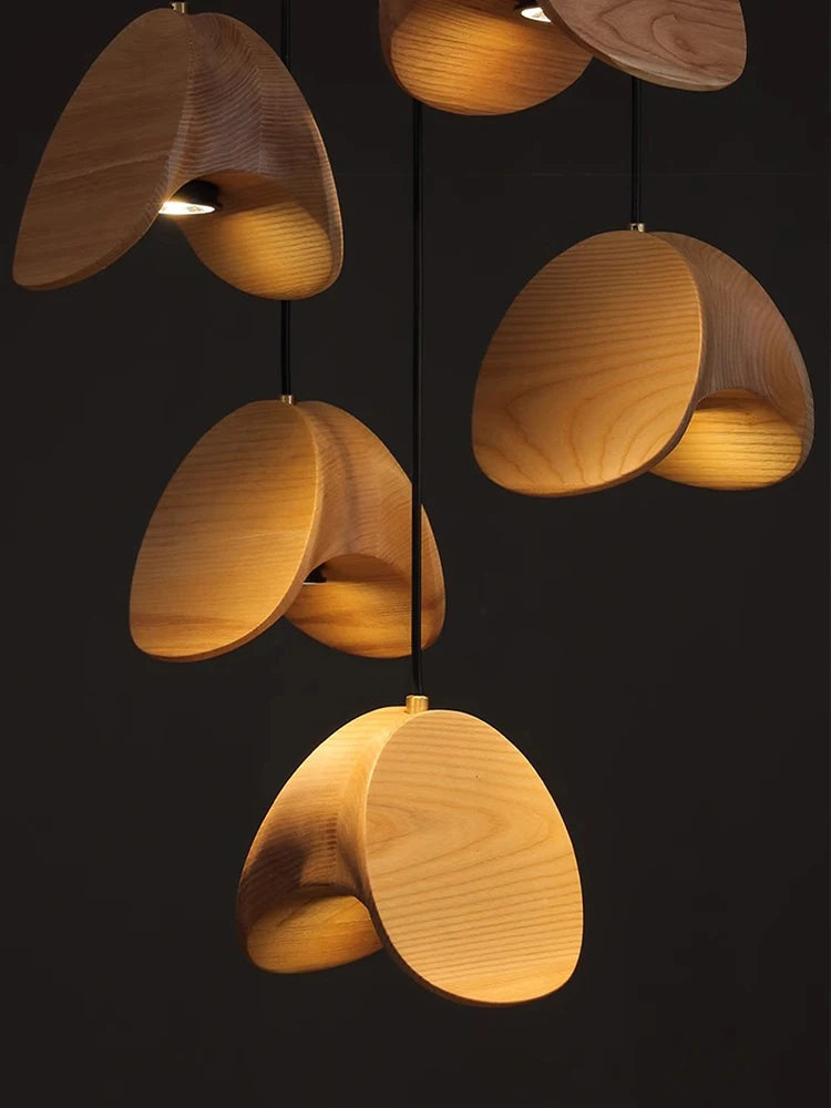 Elor Contemporary Wood Multi Light Pendant  Seus Lighting
