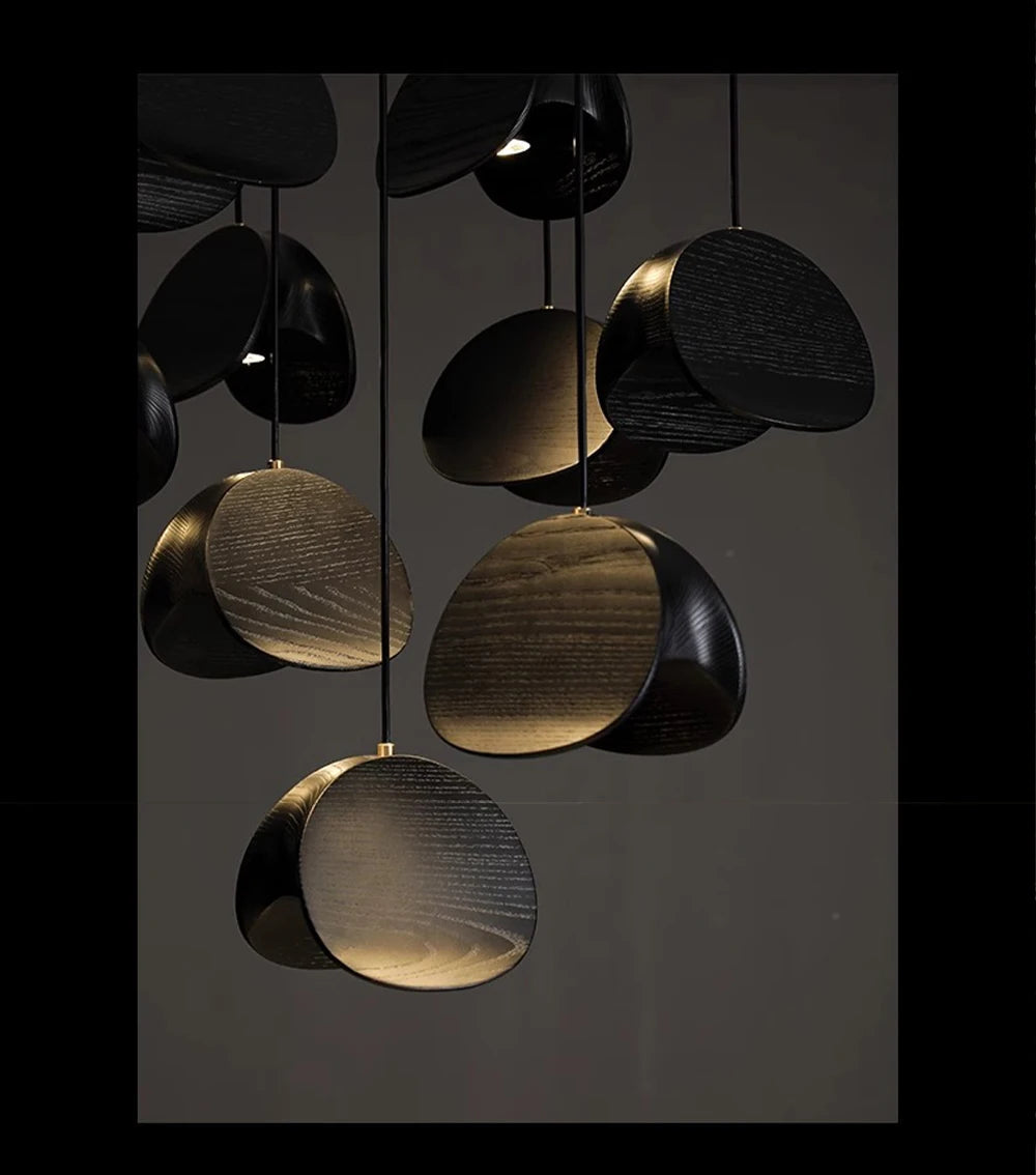 Elor Contemporary Wood Multi Light Pendant  Seus Lighting