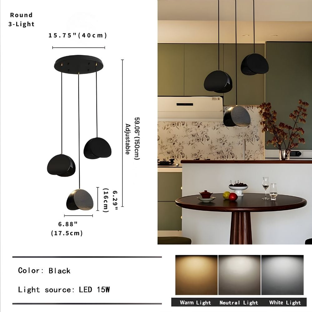 Elor Contemporary Wood Multi Light Pendant  Seus Lighting