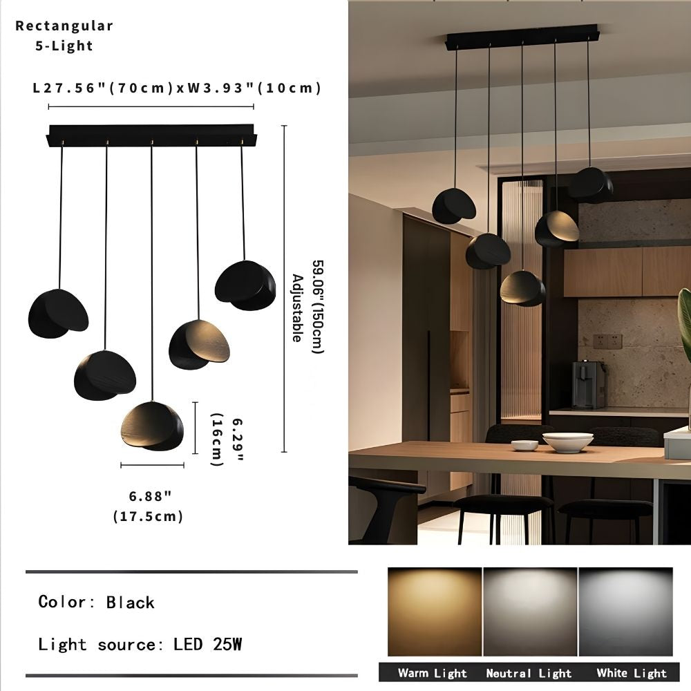 Elor Contemporary Wood Multi Light Pendant  Seus Lighting