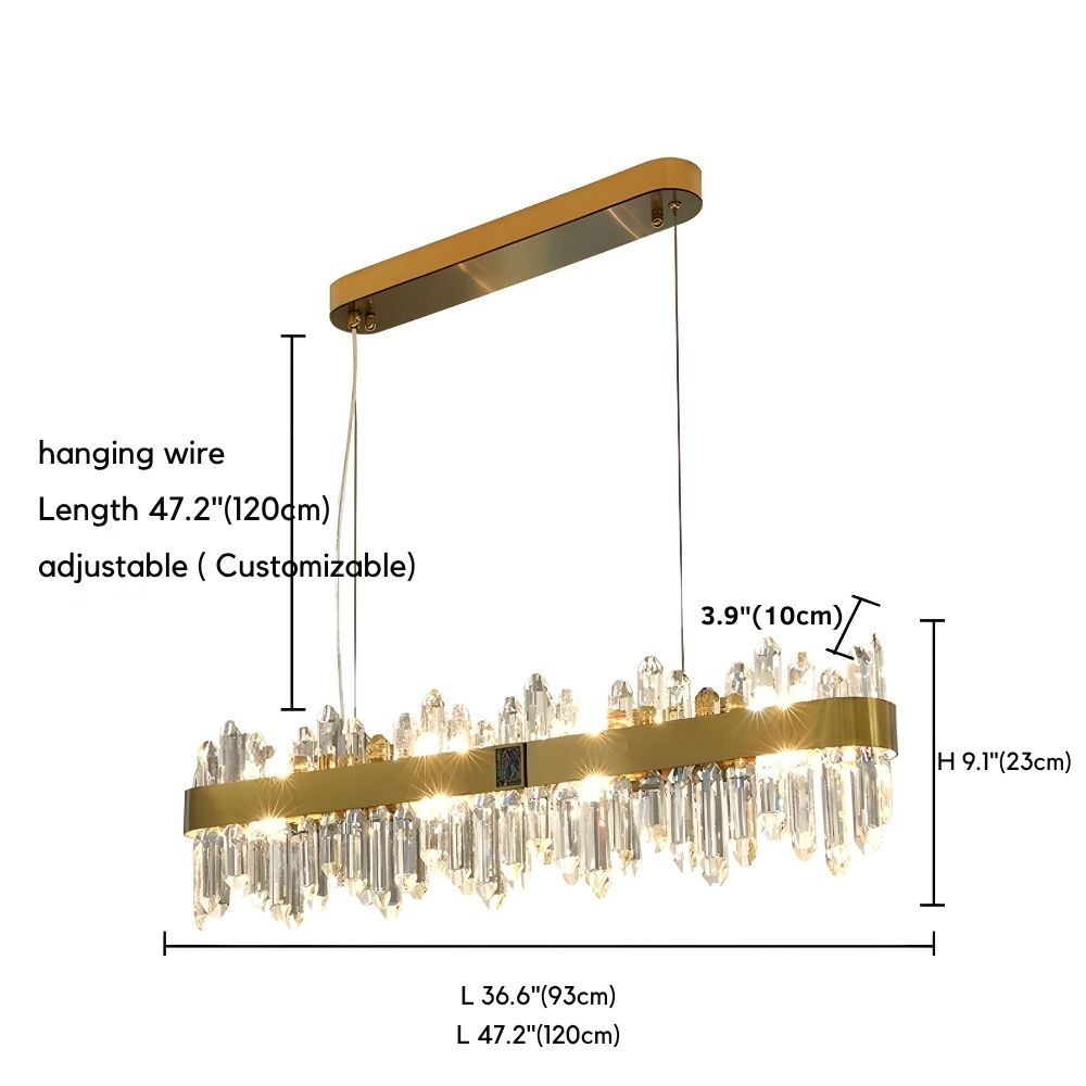 Elune Rectangular Dining Chandelier  Seus Lighting