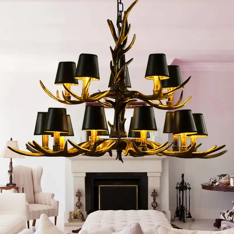 Faux Elk Antler Chandelier