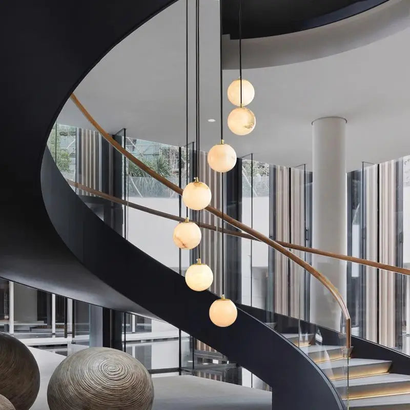 Faye Marble Bubble Chandelier - Staircase Chandelier – Seus Lighting