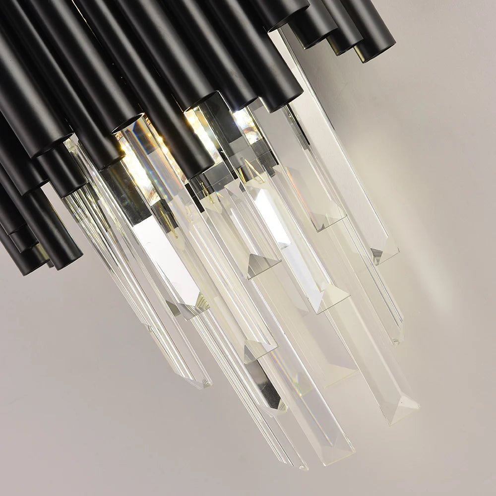 Fin Black Modern Crystal Wall Light  Seus Lighting
