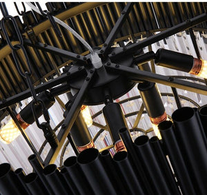 Finn Modern Black Crystal Chandelier for Living Room  Seus Lighting