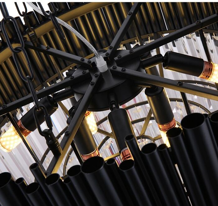 Finn Modern Black Crystal Chandelier for Living Room  Seus Lighting