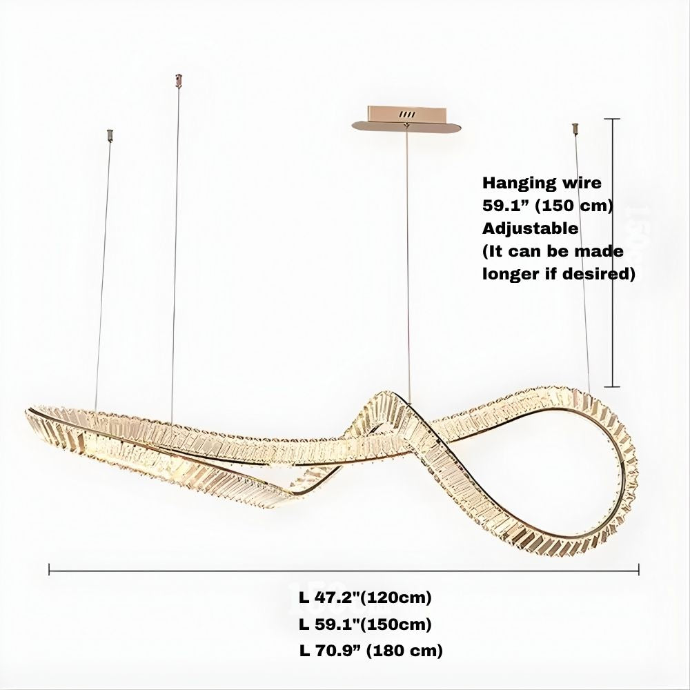 Gaia Kitchen Crystal Chandelier  Seus Lighting