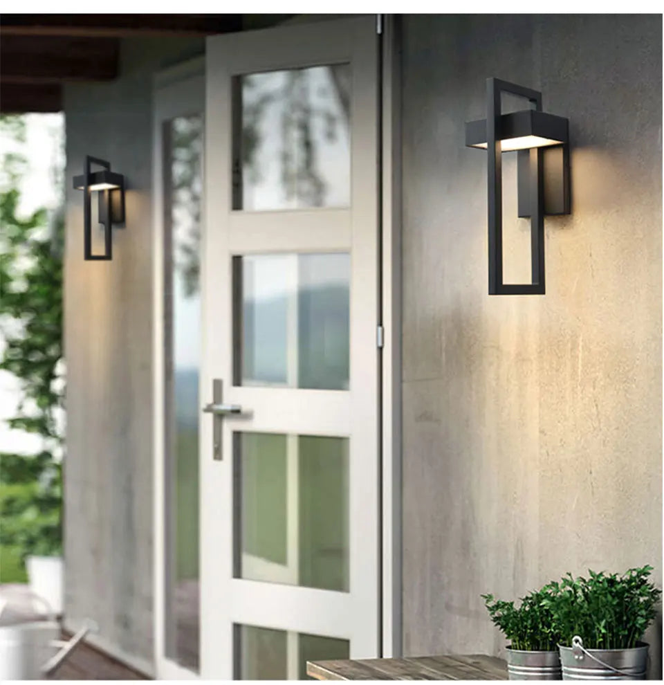 Geometric Outdoor Wall Mount Light Fixture  Seus Lighting