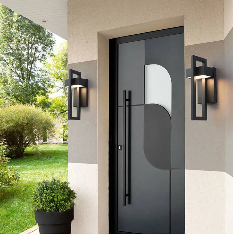 Geometric Outdoor Wall Mount Light Fixture  Seus Lighting