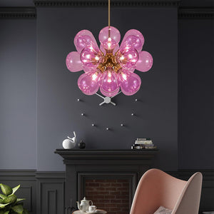 Glass Bubble Ceiling Light Pink & Blue & White Pink / White Light 6000K Seus Lighting