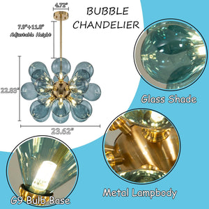 Glass Bubble Ceiling Light Pink & Blue & White  Seus Lighting