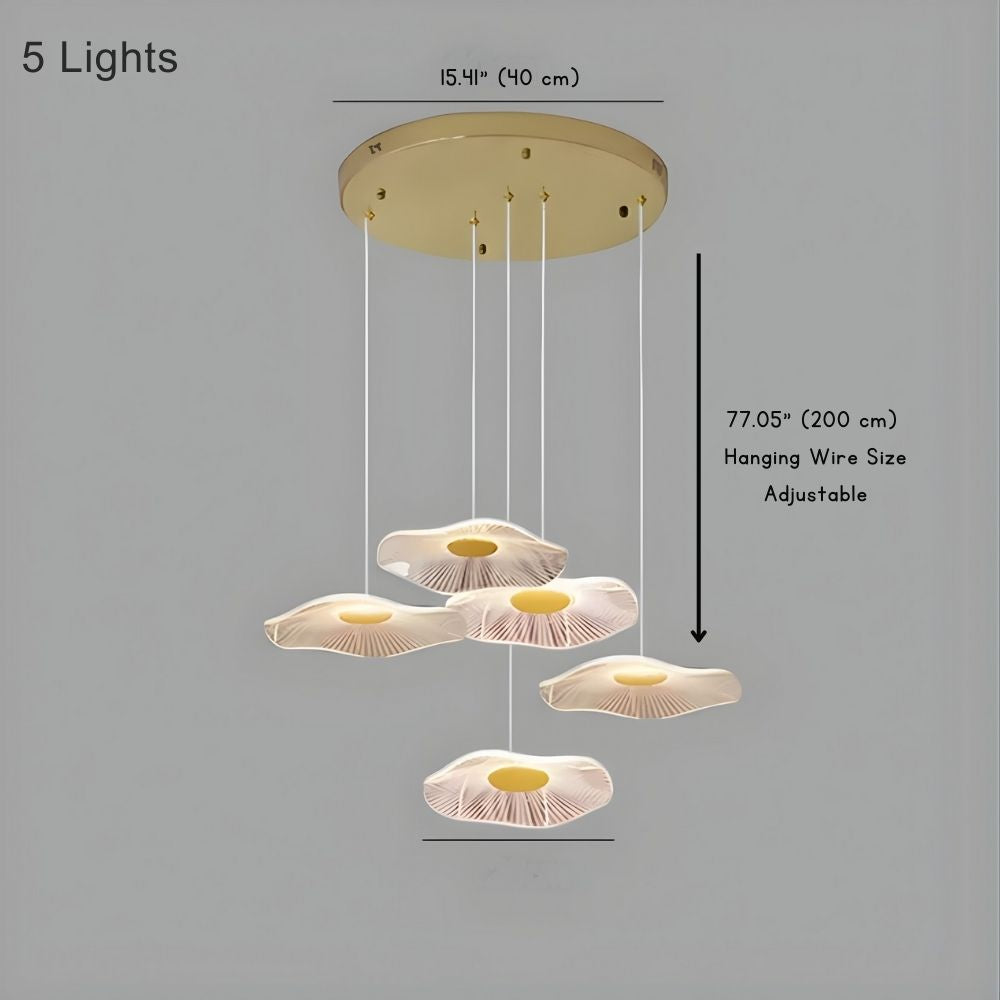 Gold Acrylic Flower Led Chandelier For Stairwell, Staircase  Seus Lighting
