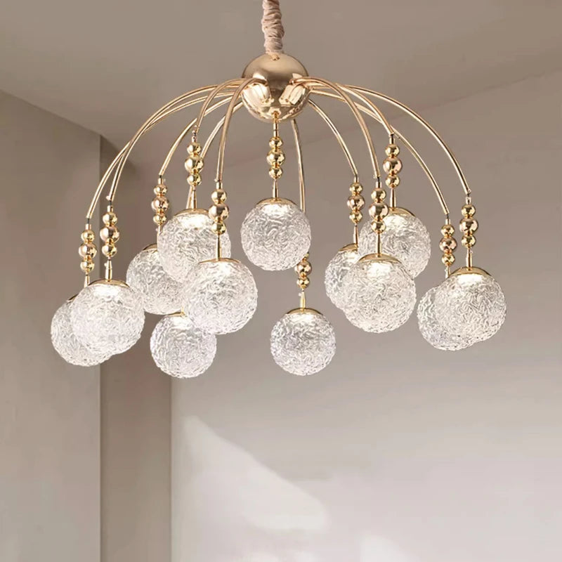Gold Bubble Glass Pendant Light - Flush Mount Chandelier  Seus Lighting