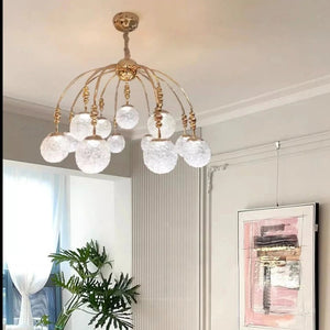 Gold Bubble Glass Pendant Light - Flush Mount Chandelier  Seus Lighting