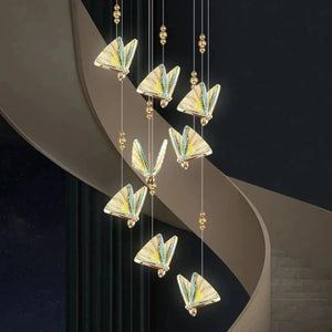 Gold Butterfly Led Chandelier for Staircase&Foyer&Living Room  Seus Lighting