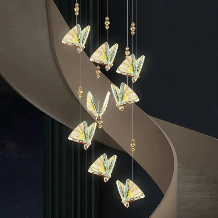 Gold Butterfly Led Chandelier for Staircase&Foyer&Living Room  Seus Lighting