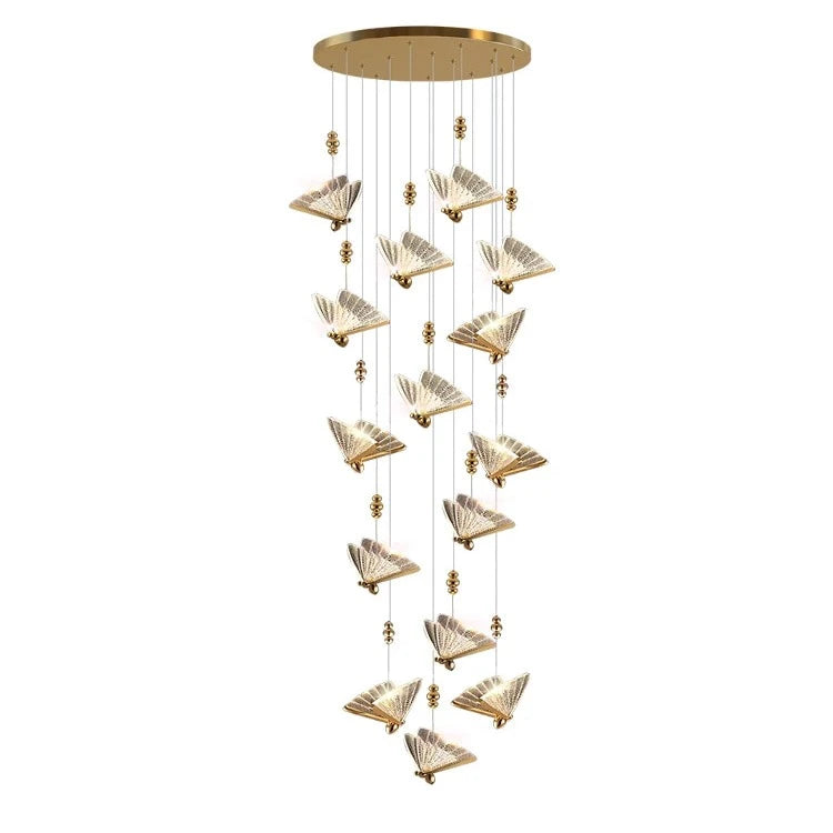 Gold Butterfly Led Chandelier for Staircase&Foyer&Living Room  Seus Lighting