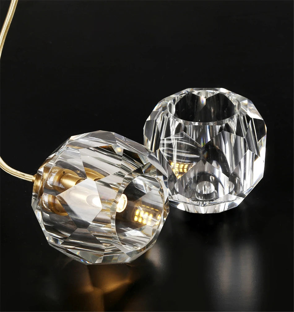 Gold Crystal Ball Chandelier for High Ceiling & Staircase  Seus Lighting