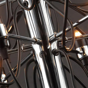 Gino Sarfatti Style Led Pendant Chandelier Black/Silver/Gold  Seus Lighting