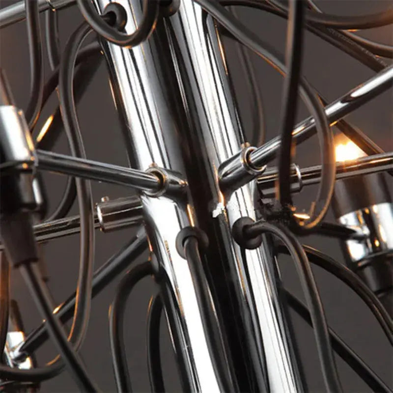 Gino Sarfatti Style Led Pendant Chandelier Black/Silver/Gold  Seus Lighting