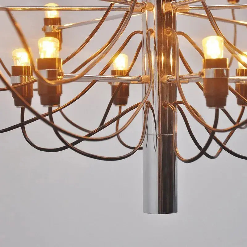 Gino Sarfatti Style Led Pendant Chandelier Black/Silver/Gold  Seus Lighting