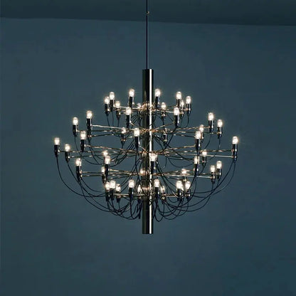 Gino Sarfatti Style Led Pendant Chandelier Black/Silver/Gold  Seus Lighting
