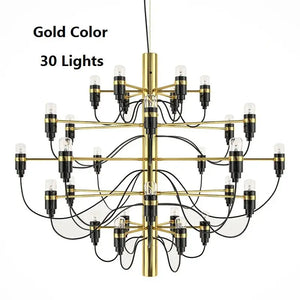 Gino Sarfatti Style Led Pendant Chandelier Black/Silver/Gold  Seus Lighting