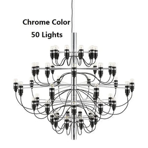 Gino Sarfatti Style Led Pendant Chandelier Black/Silver/Gold  Seus Lighting